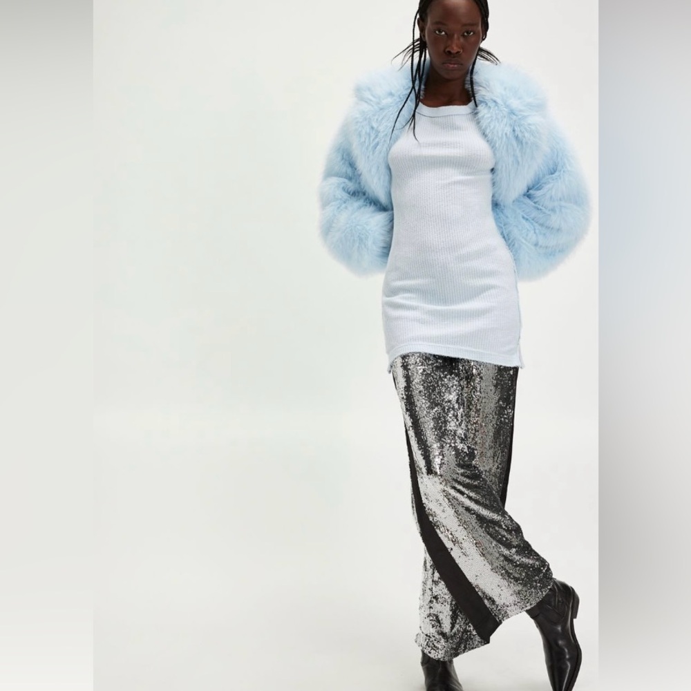 NWT FreePeople WetheFree Honey B Crew Thermal top in Ballad blue - XS or S - Picture 3 of 4